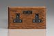 XMO5USB-S2W 2 Gang 13 Amp Single Pole Unswitched Socket with 2 Optimised USB Charging Ports Kilnwood Classic Wood Medium Oak with Black Switch