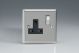 XN4DB Varilight 1 Gang 13 Amp Double Pole Switched Socket Classic Satin Chrome Effect Finish with Black Socket and Polished Chrome Switch
