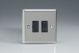 XN6B Varilight 1 Gang 13 Amp Double Pole Switched Fused Spur Classic Satin Chrome Effect Finish with Black Switch and Fuse Cover