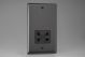 XPSSB Varilight Black Dual Voltage 240V/115V IP41 Shaver Socket Classic Graphite 21 Effect Finish with Black Socket