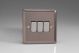 XR3D Varilight 3 Gang 10 Amp Switch Classic Pewter Effect Finish with Polished Chrome Switches