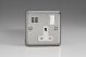 XS4U2SW Varilight 1 Gang 13 Amp Single Pole Switched Socket with 2 x 5V DC 3.4 Amp USB Charging Ports Classic Matt Chrome Finish (Brushed Steel Effect) with White Sockets, and White Switch
