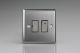 XT6ND Varilight 1 Gang 13 Amp Double Pole Switched Fused Spur with Neon Classic Brushed Steel with Brushed Steel Switch and Fuse Cover