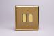 XVBP2D Varilight 2 Gang 10 Amp Push-to-make, Bell Push, Retractive Switch Classic Victorian Polished Brass Coated with Polished Brass Switches