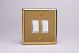 XVBP2W Varilight 2 Gang 10 Amp Push-to-make, Bell Push, Retractive Switch Classic Victorian Polished Brass Coated with White Switches