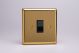 XVR1B Varilight 1 Gang 10 Amp 2 Way & Off Retractive Switch Classic Victorian Polished Brass Coated with Black Switch