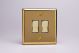 XVR2D Varilight 2 Gang 10 Amp 2 Way & Off Retractive Switch Classic Victorian Polished Brass Coated with Polished Brass Switches