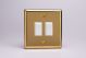 XVR2W Varilight 2 Gang 10 Amp 2 Way & Off Retractive Switch Classic Victorian Polished Brass Coated with White Switches