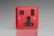 XY4U2SB.PR Varilight 1 Gang 13 Amp Single Pole Switched Socket with 2 x 5V DC 3.4 Amp USB Charging Ports Lily Pillar Box Red with Black Sockets, and Black Switch