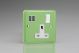 XY4U2SW.BG Varilight 1 Gang 13 Amp Single Pole Switched Socket with 2 x 5V DC 3.4 Amp USB Charging Ports Lily Beryl Green with White Sockets, and White Switch