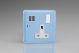 XY4U2SW.DB Varilight 1 Gang 13 Amp Single Pole Switched Socket with 2 x 5V DC 3.4 Amp USB Charging Ports Lily Duck Egg Blue with White Sockets, and White Switch