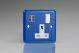 XY4U2SW.RB Varilight 1 Gang 13 Amp Single Pole Switched Socket with 2 x 5V DC 3.4 Amp USB Charging Ports Lily Reflex Blue with White Sockets, and White Switch