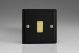 XY7V.MB Varilight 1 Gang Intermediate (3 Way) 10 Amp Switch Vogue Matt Black Effect Finish With Polished Brass Switch