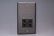 XYSSB.AB Varilight Black Dual Voltage 240V/115V IP41 Shaver Socket Urban Antique (Brushed) Brass Effect Finish With Black Socket